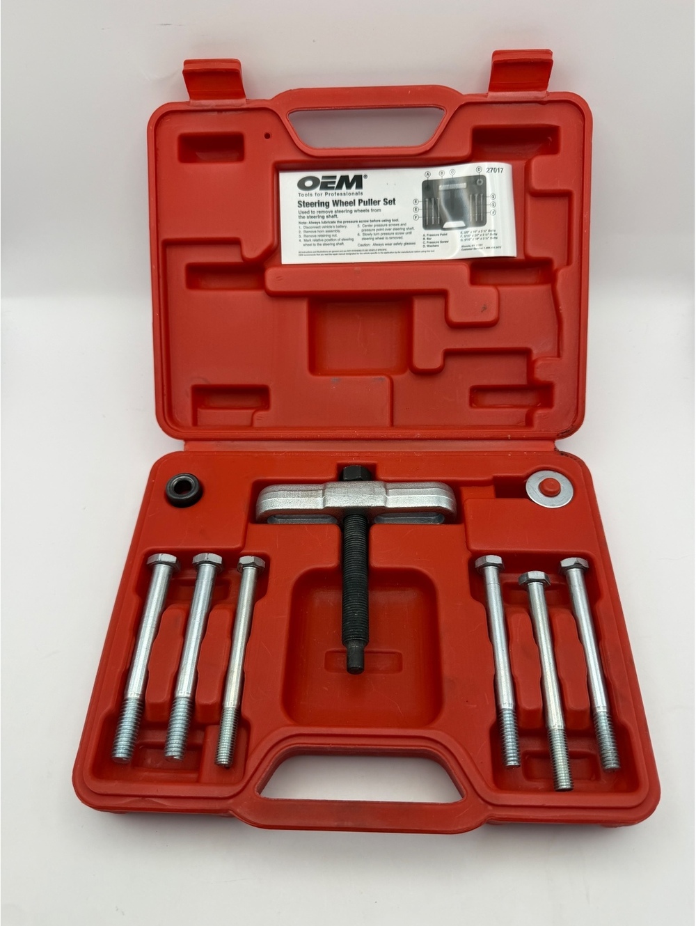 OEM 27017 Steering Wheel Puller Tool Set with Case